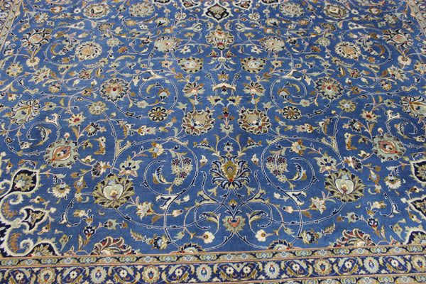 SIGNED HANDMADE PERSIAN KASHAN CARPET FLORAL DESIGN 410 X 315 CM