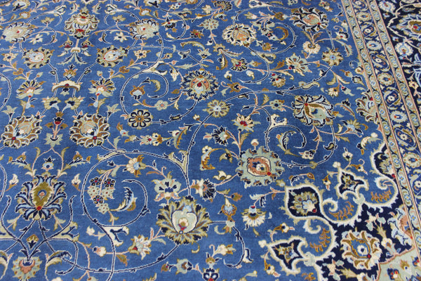 SIGNED HANDMADE PERSIAN KASHAN CARPET FLORAL DESIGN 410 X 315 CM