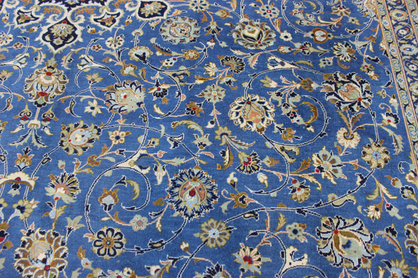 SIGNED HANDMADE PERSIAN KASHAN CARPET FLORAL DESIGN 410 X 315 CM