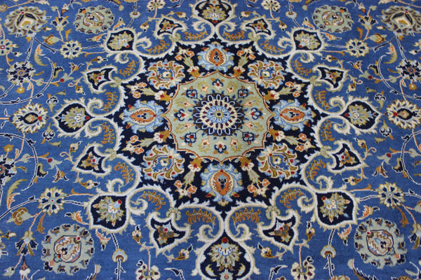 SIGNED HANDMADE PERSIAN KASHAN CARPET FLORAL DESIGN 410 X 315 CM
