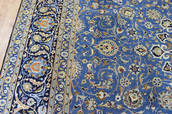 SIGNED HANDMADE PERSIAN KASHAN CARPET FLORAL DESIGN 410 X 315 CM