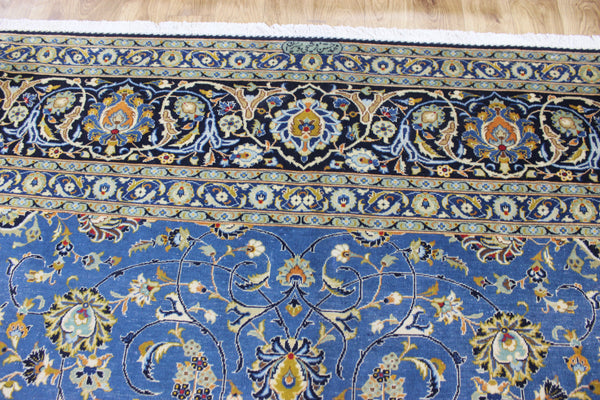 SIGNED HANDMADE PERSIAN KASHAN CARPET FLORAL DESIGN 410 X 315 CM