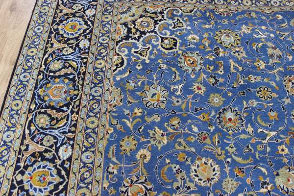 SIGNED HANDMADE PERSIAN KASHAN CARPET FLORAL DESIGN 410 X 315 CM