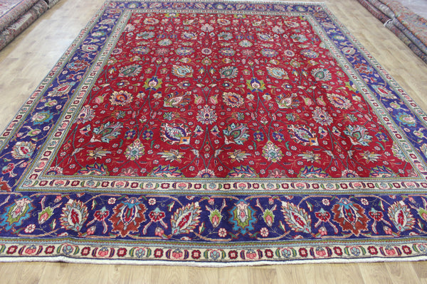 LARGE PERSIAN TABRIZ CARPET FLORAL DESIGN 385 X 290 CM