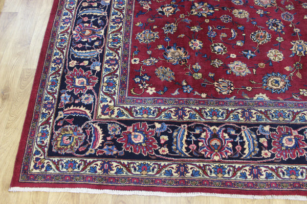 LARGE HANDMADE PERSIAN MASHAD CARPET 380 X 300 CM