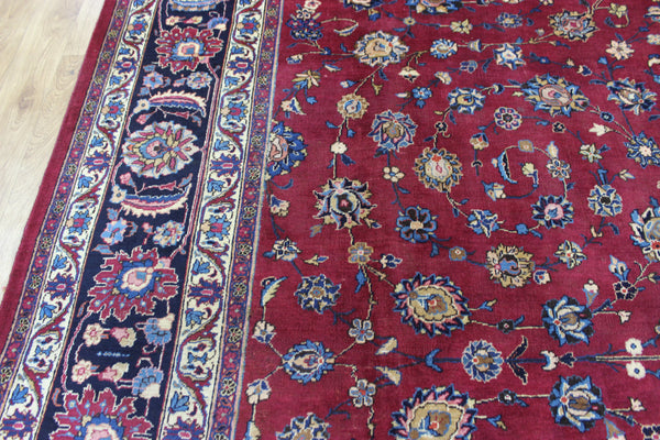 LARGE HANDMADE PERSIAN MASHAD CARPET 380 X 300 CM
