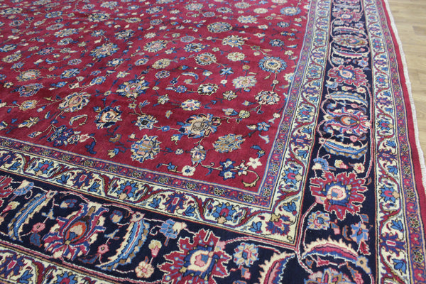 LARGE HANDMADE PERSIAN MASHAD CARPET 380 X 300 CM