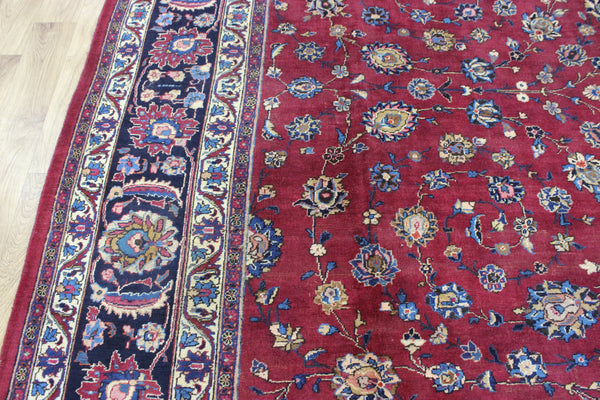 LARGE HANDMADE PERSIAN MASHAD CARPET 380 X 300 CM