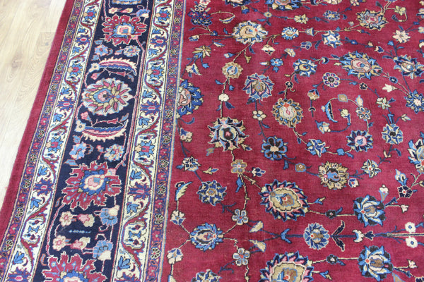 LARGE HANDMADE PERSIAN MASHAD CARPET 380 X 300 CM