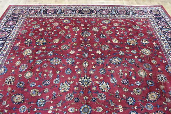 LARGE HANDMADE PERSIAN MASHAD CARPET 380 X 300 CM