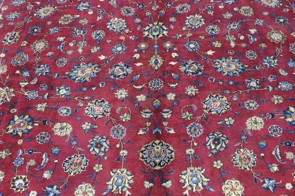 LARGE HANDMADE PERSIAN MASHAD CARPET 380 X 300 CM