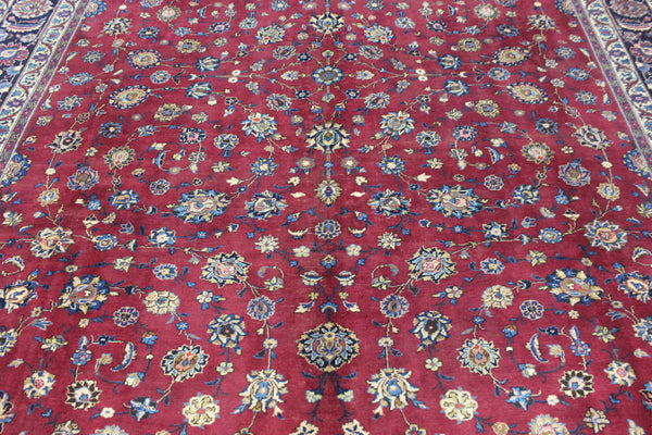 LARGE HANDMADE PERSIAN MASHAD CARPET 380 X 300 CM