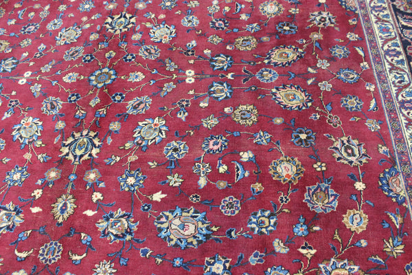 LARGE HANDMADE PERSIAN MASHAD CARPET 380 X 300 CM