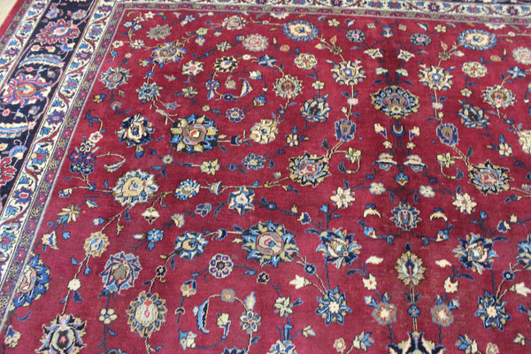 LARGE HANDMADE PERSIAN MASHAD CARPET 380 X 300 CM