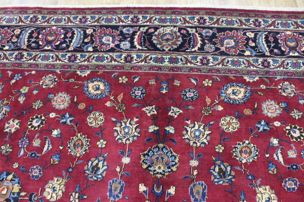 LARGE HANDMADE PERSIAN MASHAD CARPET 380 X 300 CM