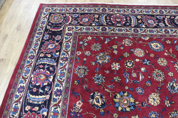 LARGE HANDMADE PERSIAN MASHAD CARPET 380 X 300 CM