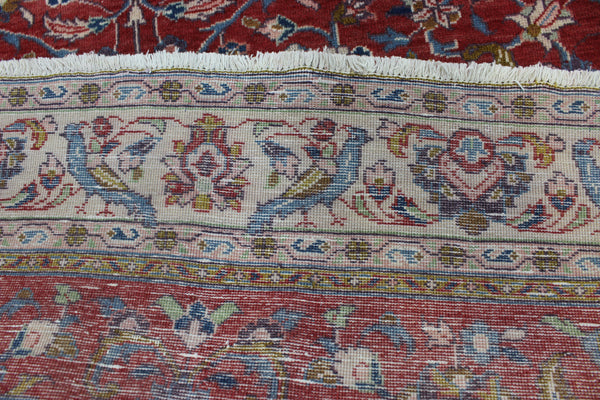 Vintage handmade Persian rug with a very pleasing floral, birds and animals design 205 x 140 cm