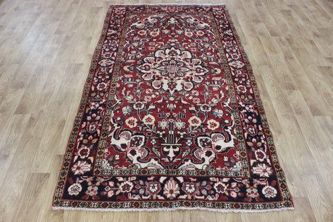 VINTAGE HANDMADE PERSIAN HAMEDAN VILLAGE RUG FLORAL DESIGN 225 X 125 CM