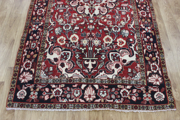 VINTAGE HANDMADE PERSIAN HAMEDAN VILLAGE RUG FLORAL DESIGN 225 X 125 CM