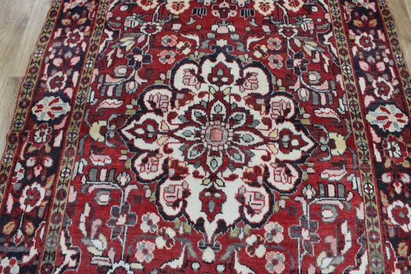 VINTAGE HANDMADE PERSIAN HAMEDAN VILLAGE RUG FLORAL DESIGN 225 X 125 CM