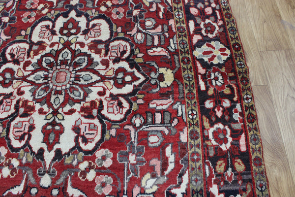 VINTAGE HANDMADE PERSIAN HAMEDAN VILLAGE RUG FLORAL DESIGN 225 X 125 CM