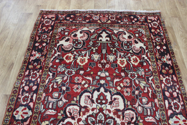 VINTAGE HANDMADE PERSIAN HAMEDAN VILLAGE RUG FLORAL DESIGN 225 X 125 CM