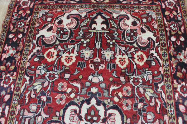 VINTAGE HANDMADE PERSIAN HAMEDAN VILLAGE RUG FLORAL DESIGN 225 X 125 CM
