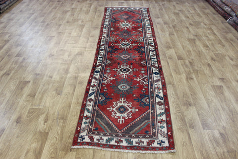 OLD HANDMADE PERSIAN HAMEDAN VILLAGE RUNNER 295 X 80 CM