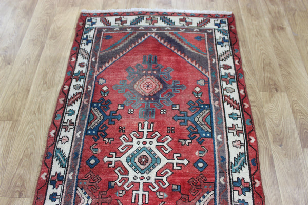 OLD HANDMADE PERSIAN HAMEDAN VILLAGE RUNNER 295 X 80 CM