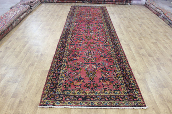 LARGE HANDMADE PERSIAN TABRIZ RUNNER OF FLORAL DESIGN 425 X 125 CM