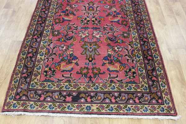 LARGE HANDMADE PERSIAN TABRIZ RUNNER OF FLORAL DESIGN 425 X 125 CM