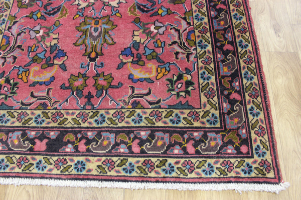LARGE HANDMADE PERSIAN TABRIZ RUNNER OF FLORAL DESIGN 425 X 125 CM