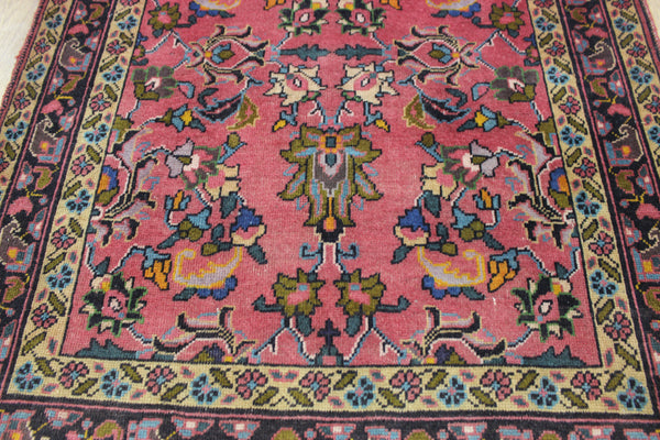 LARGE HANDMADE PERSIAN TABRIZ RUNNER OF FLORAL DESIGN 425 X 125 CM