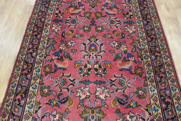 LARGE HANDMADE PERSIAN TABRIZ RUNNER OF FLORAL DESIGN 425 X 125 CM