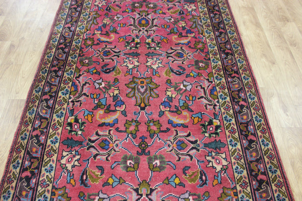 LARGE HANDMADE PERSIAN TABRIZ RUNNER OF FLORAL DESIGN 425 X 125 CM