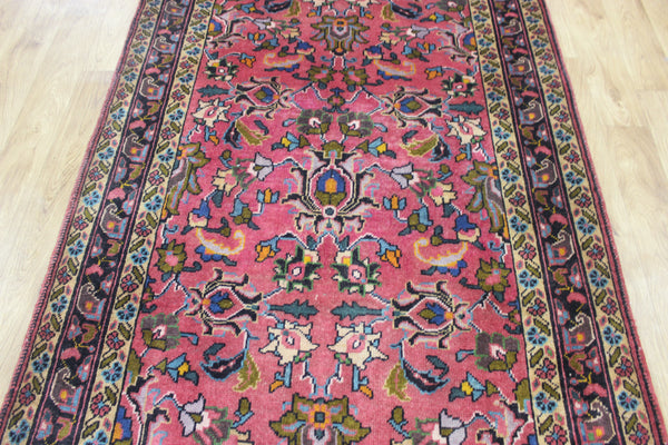 LARGE HANDMADE PERSIAN TABRIZ RUNNER OF FLORAL DESIGN 425 X 125 CM