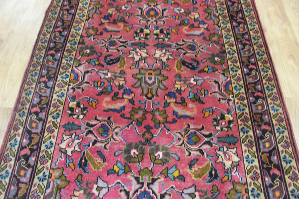 LARGE HANDMADE PERSIAN TABRIZ RUNNER OF FLORAL DESIGN 425 X 125 CM
