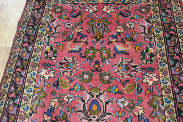 LARGE HANDMADE PERSIAN TABRIZ RUNNER OF FLORAL DESIGN 425 X 125 CM