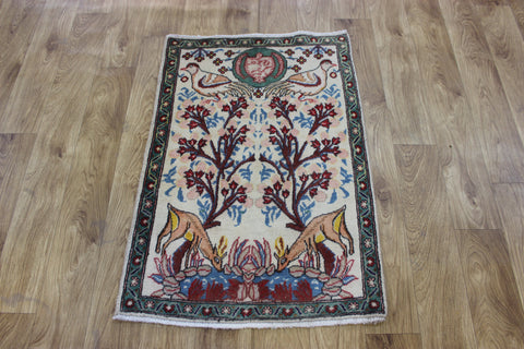 FINE HANDMADE PERSIAN TABRIZ RUG OF GARDEN DESIGN 90 X 60 CM