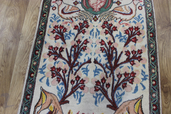 FINE HANDMADE PERSIAN TABRIZ RUG OF GARDEN DESIGN 90 X 60 CM