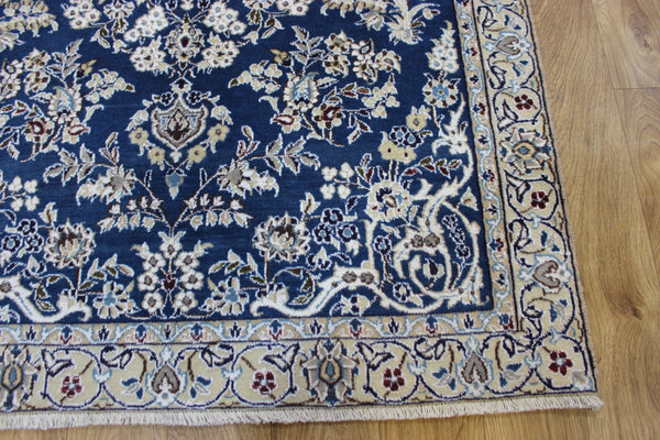 FINE HANDMADE PERSIAN NAIN RUG WOOL AND SILK RUG 165 X 105 CM