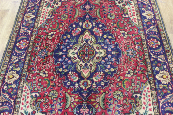 OLD HANDMADE PERSIAN TABRIZ RUG OF FLORAL DESIGN 210 X 140 CM