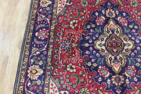 OLD HANDMADE PERSIAN TABRIZ RUG OF FLORAL DESIGN 210 X 140 CM