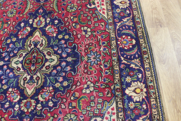 OLD HANDMADE PERSIAN TABRIZ RUG OF FLORAL DESIGN 210 X 140 CM