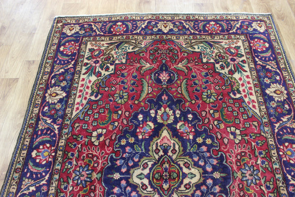 OLD HANDMADE PERSIAN TABRIZ RUG OF FLORAL DESIGN 210 X 140 CM