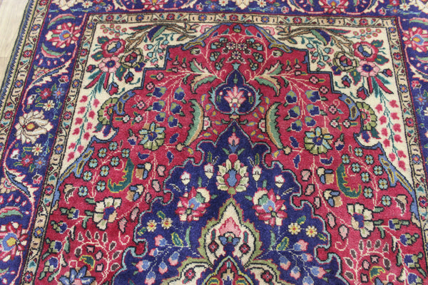 OLD HANDMADE PERSIAN TABRIZ RUG OF FLORAL DESIGN 210 X 140 CM