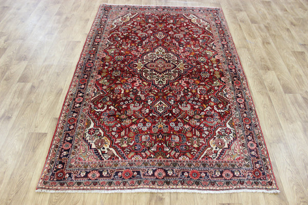 OLD HANDMADE PERSIAN MAHAL RUG FLORAL DESIGN 205 X 130 CM