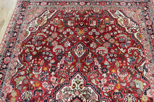 OLD HANDMADE PERSIAN MAHAL RUG FLORAL DESIGN 205 X 130 CM