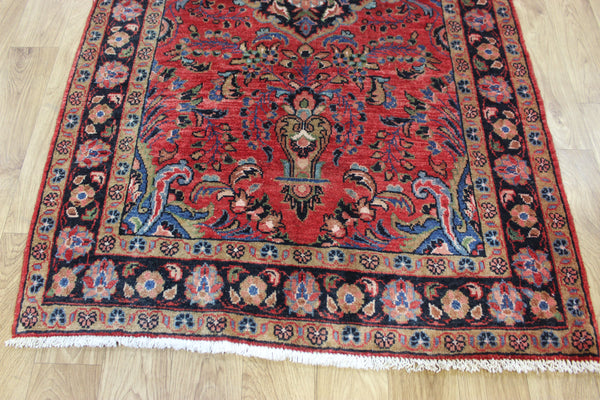 OLD HANDMADE PERSIAN KASHAN RUG FLORAL DESIGN 185 X 110 CM