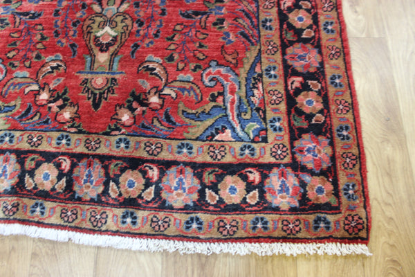 OLD HANDMADE PERSIAN KASHAN RUG FLORAL DESIGN 185 X 110 CM
